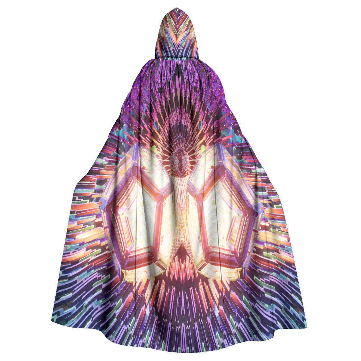 Psychedelic 3D Digital Art Print Unisex Hooded Cloak | Microfiber