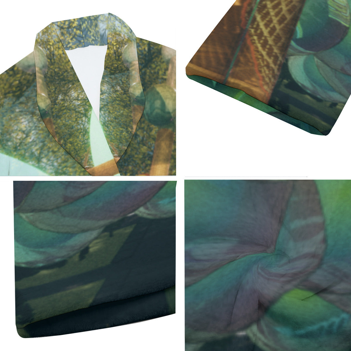 Psychedelic 3D Digital Art Print Men's Borg Fleece Robe