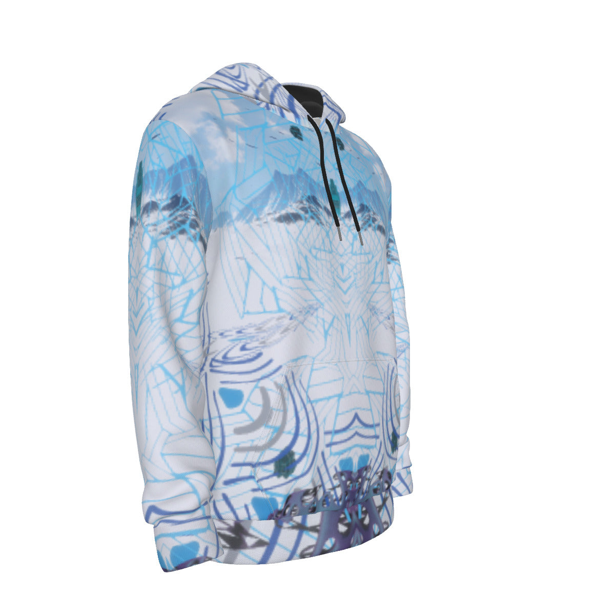 Doseflake All-Over Psychedelic Digital Art Winter Print Men's Mirco Fleece Hoodie