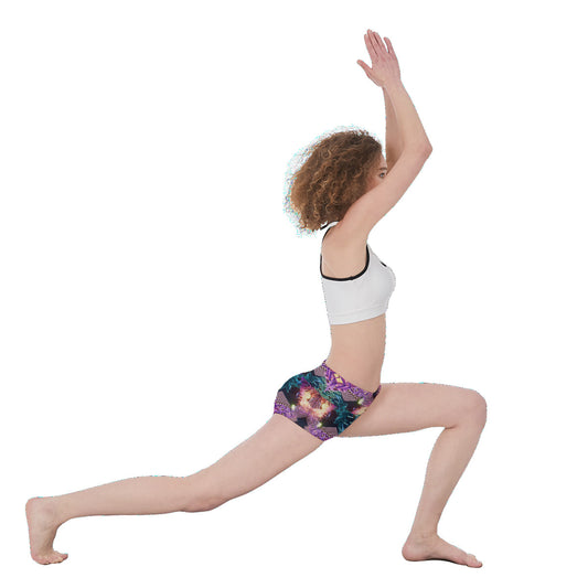 Psychedelic 3D Digital Art Print Women's Yoga Shorts
