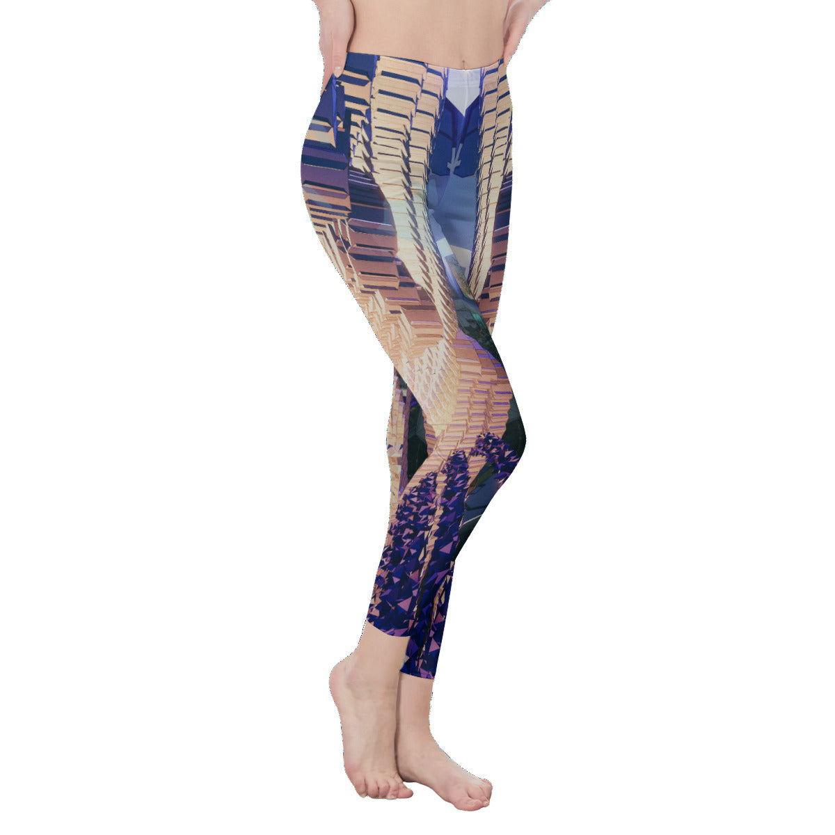 Psychedelic 3D Digital Art Print Casual Leggings