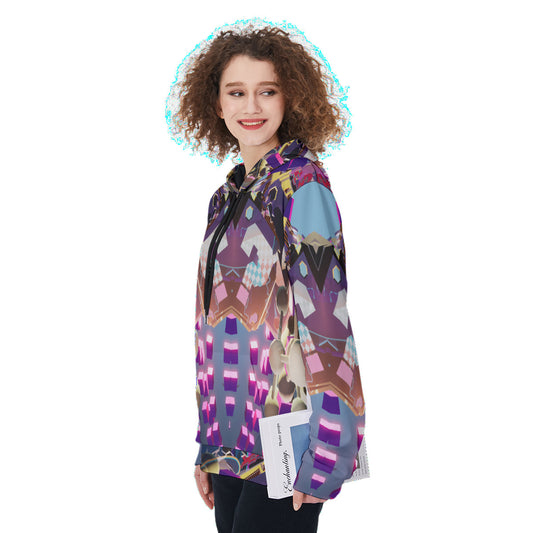 Psychedelic Tripper Cube 3D Digital Art Print Women's Heavy Fleece Hoodie