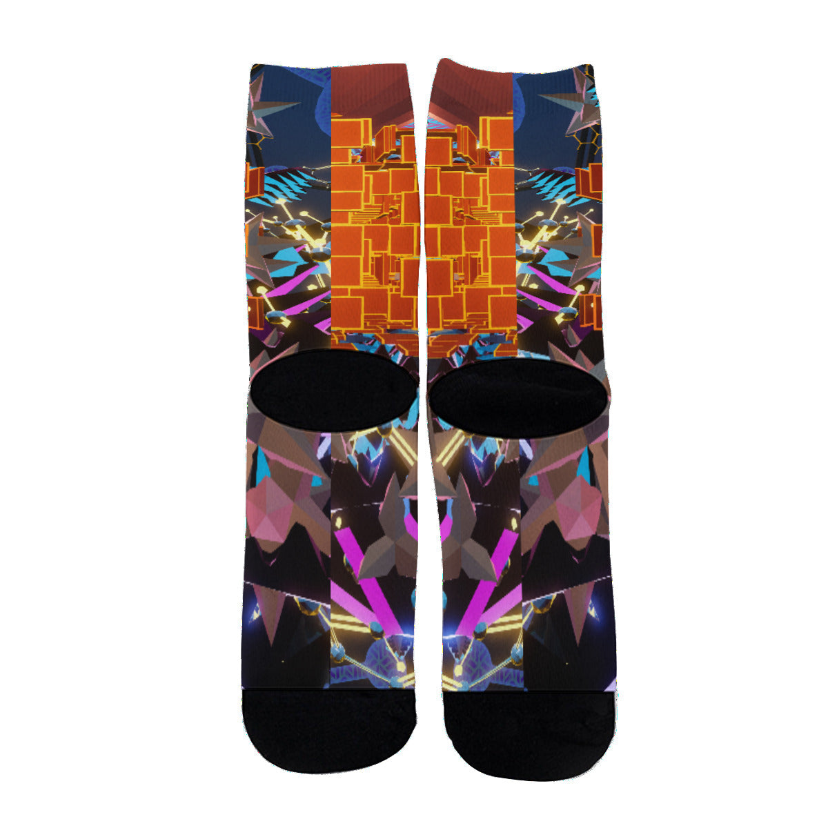 Psychedelic Pixels 3D Digital Art Print Unisex Long Socks