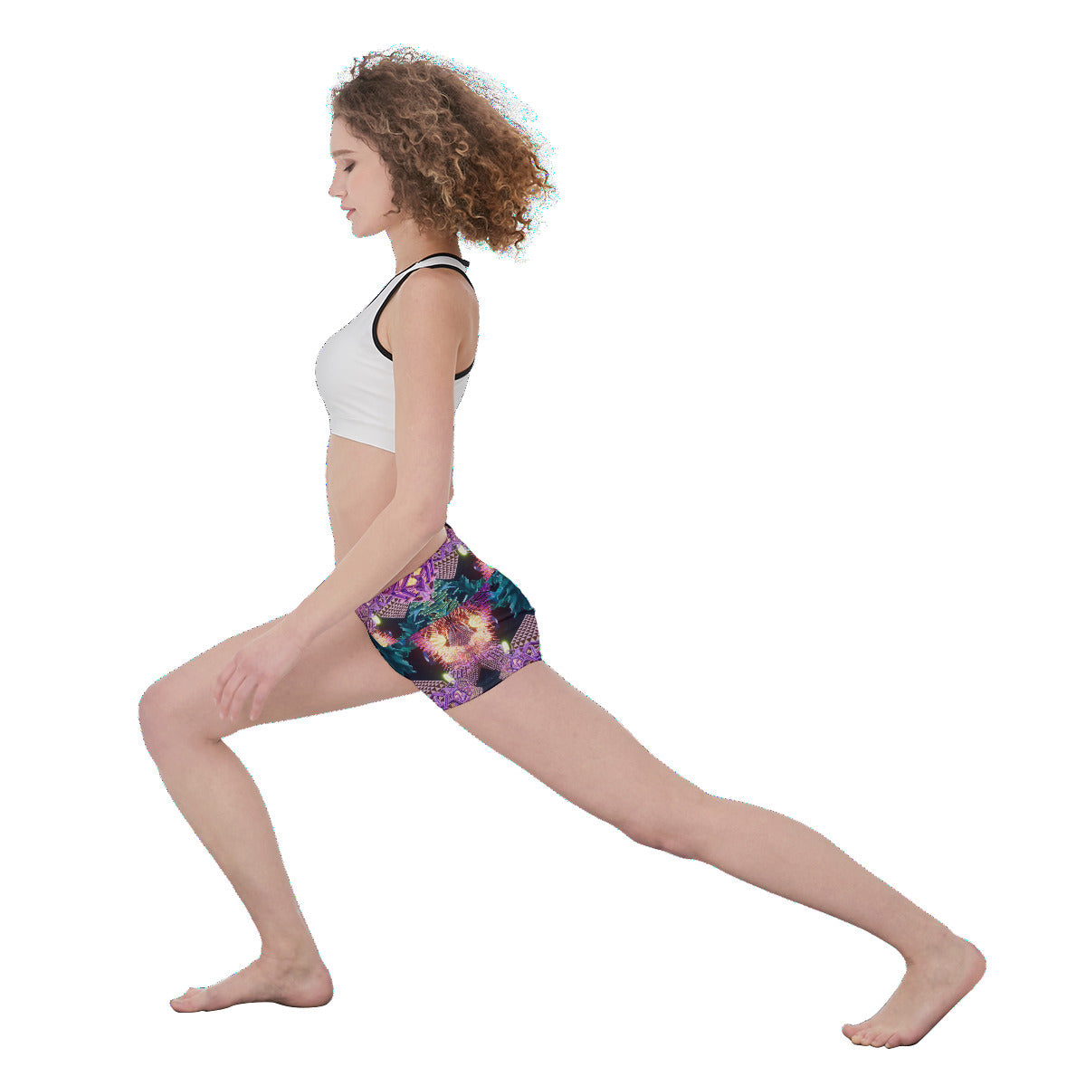Psychedelic 3D Digital Art Print Women's Yoga Shorts