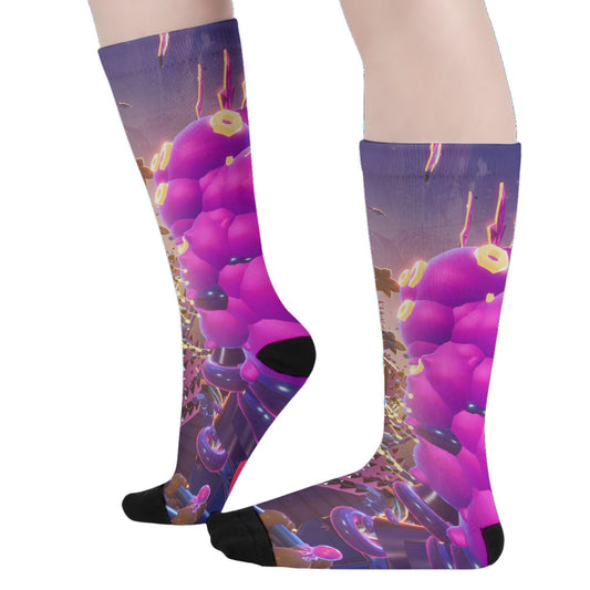 Psychedelic Kitty 3D Digital ArtPrint Unisex Long Socks