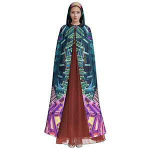 Psychedelic 3D Print Unisex Hooded Cloak | Microfiber