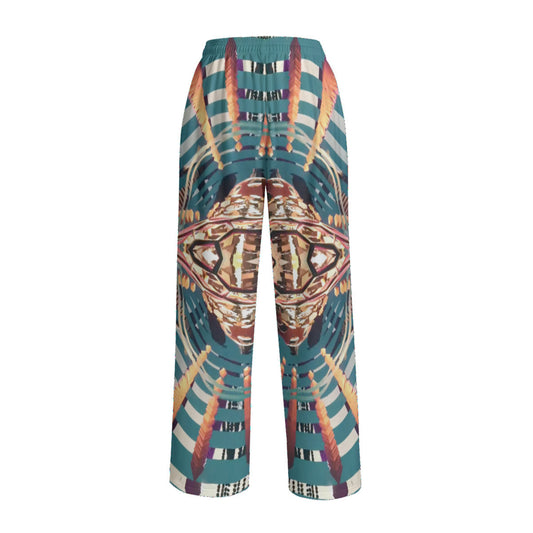 Psychedelic Orbopus Digital Art Print Unisex Wide Leg Pants | Interlock