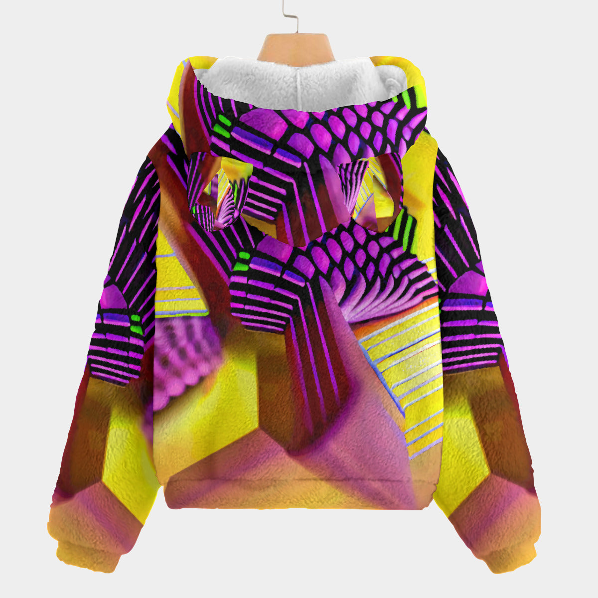 A.I. Fractals All-Over Print Kid’s Borg Fleece Sweatshirt With Ears