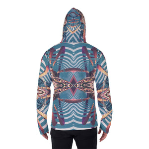 Psychedelic Orbopus Digital Art Print Men's Heavy Fleece Hoodie With Mask