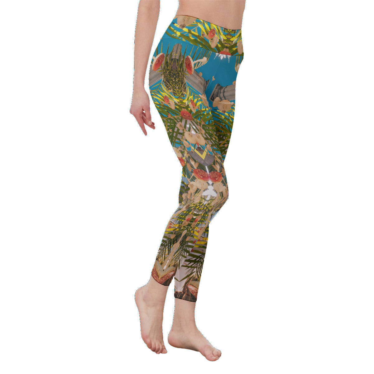 Mushyland All-Over Print Psychedelic Digital Art Women's High Waist Leggings | Side Stitch Closure