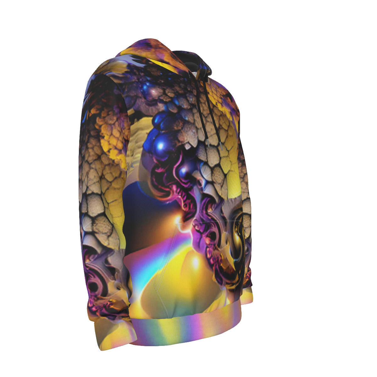 Mindelbrot All-Over Psychedelic Digital Art Print Men's Mirco Fleece Hoodie