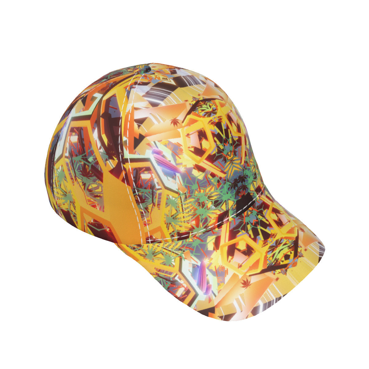 Psychedelic 3D Digital Art Print Peaked Cap