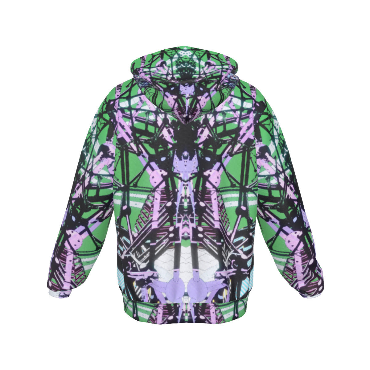 Psychedelic All-Over MicrodoseVR Print Thick Zipper Hoodie With Double-Sided Hood