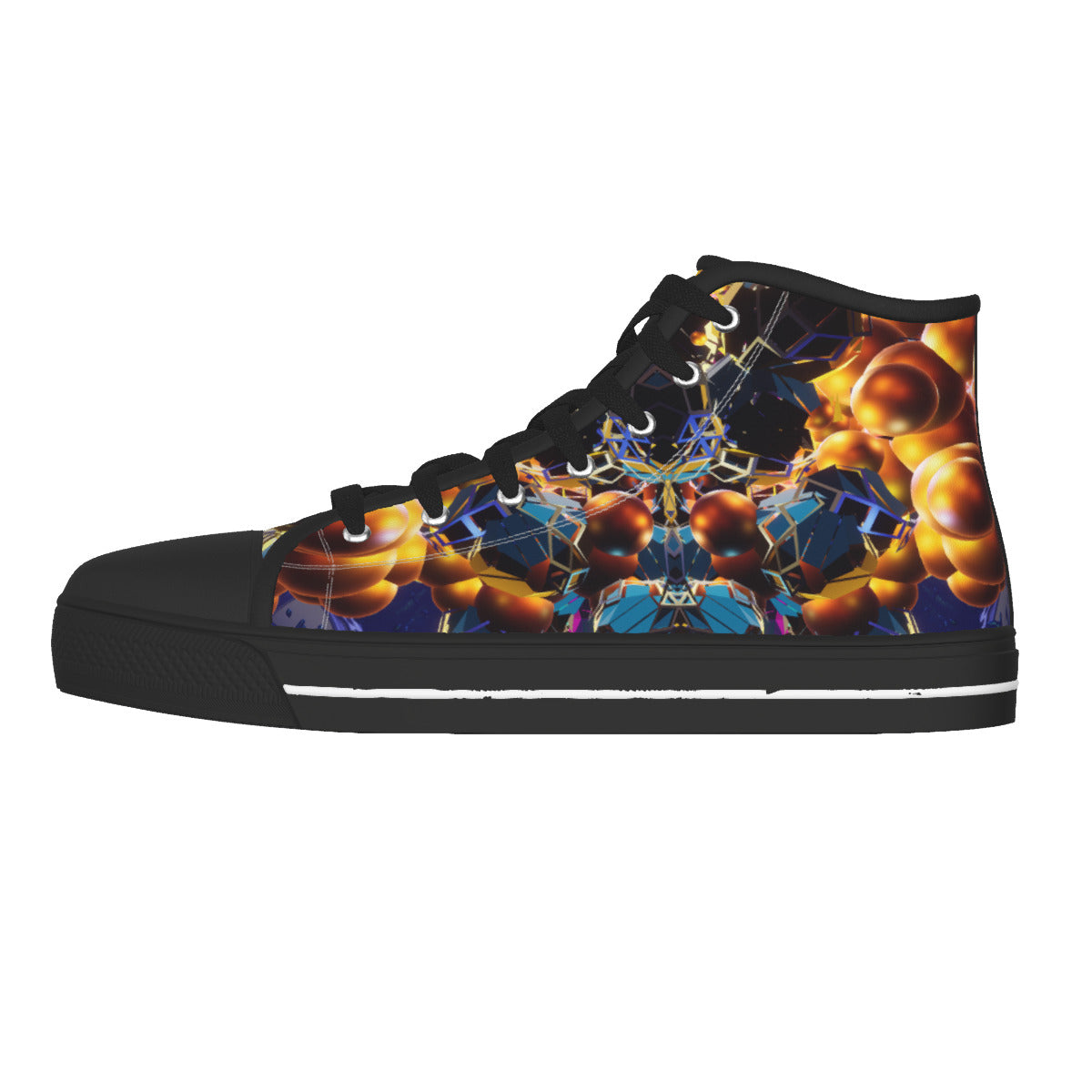 Psychedelic Black Sole Canvas Shoes