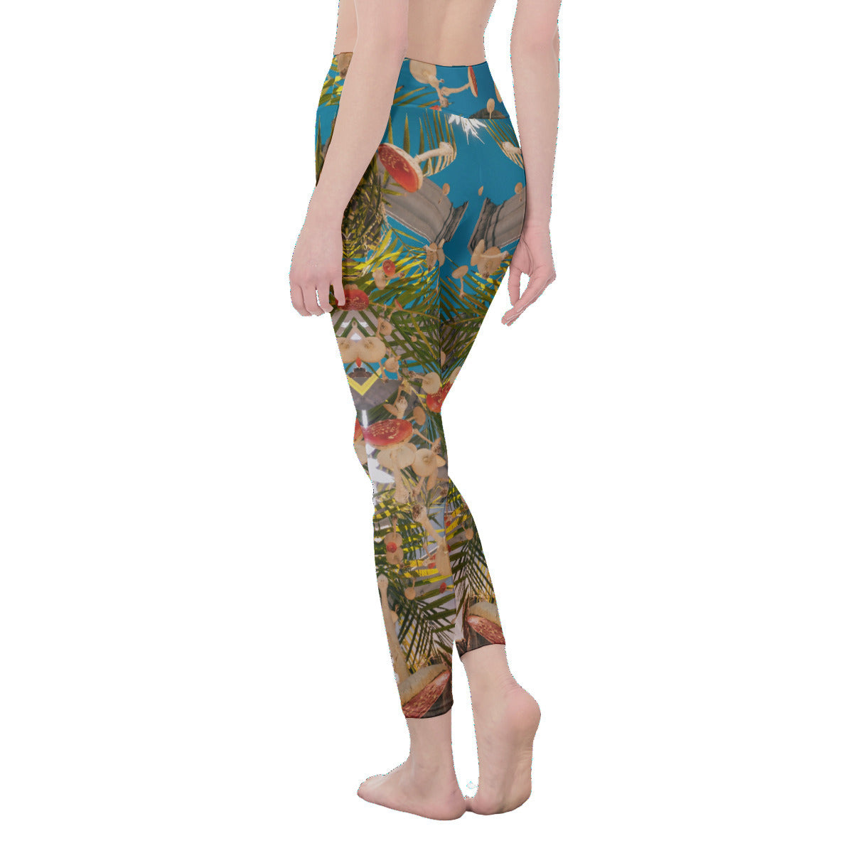 Mushyland All-Over Print Psychedelic Digital Art Women's High Waist Leggings | Side Stitch Closure