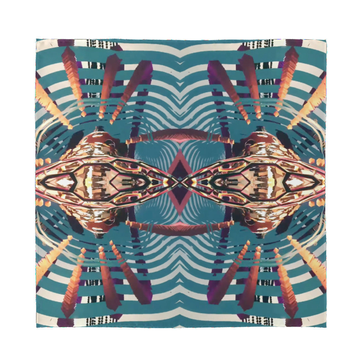 Psychedelic Orbopus 3D Digital Art Print Silk Scarf