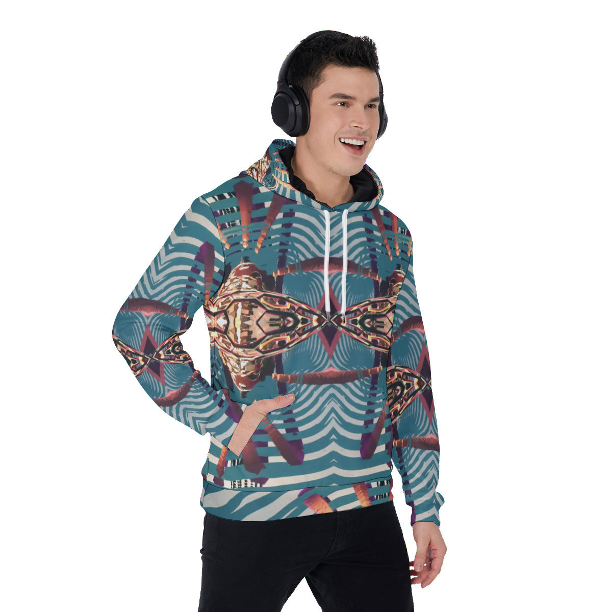 Psychedelic Orbopus 3D Digital Art Print Men's Thicken Pullover Hoodie