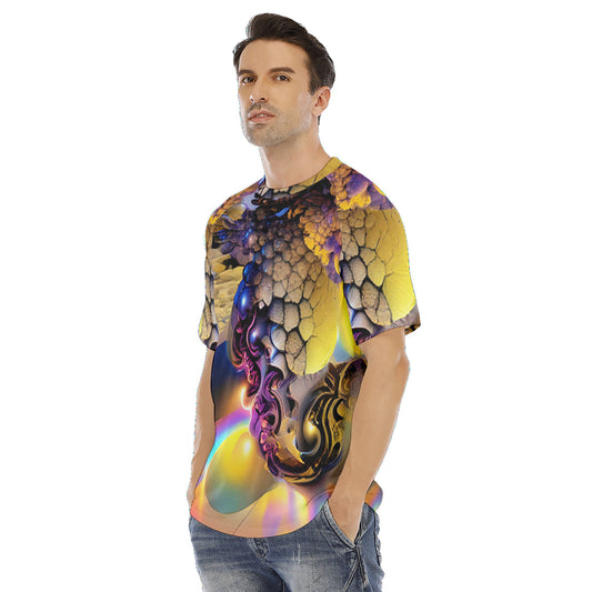 Mindelbrot All-Over Psychedelic Print Men's O-neck Short Sleeve T-shirt