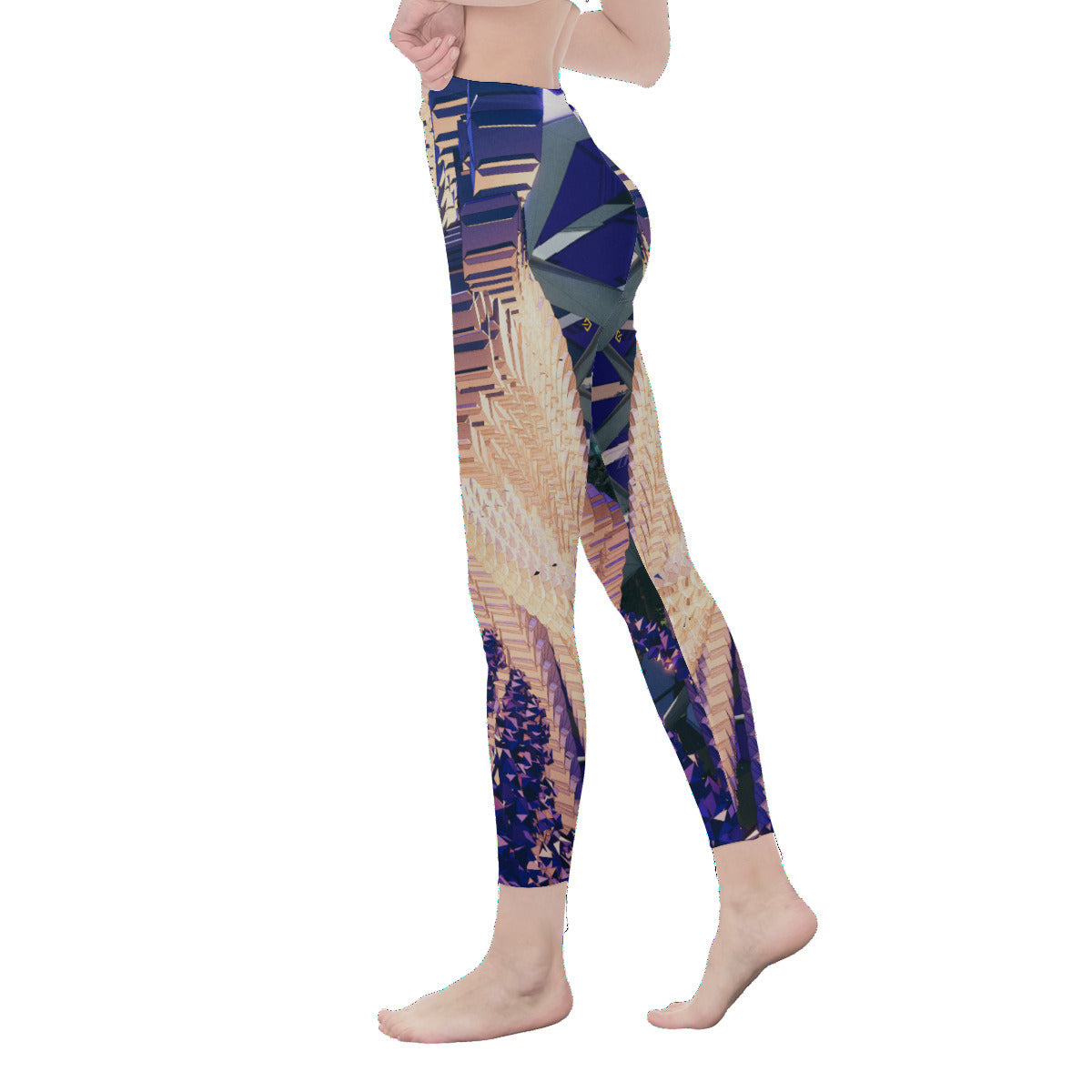 Psychedelic 3D Digital Art Print Casual Leggings