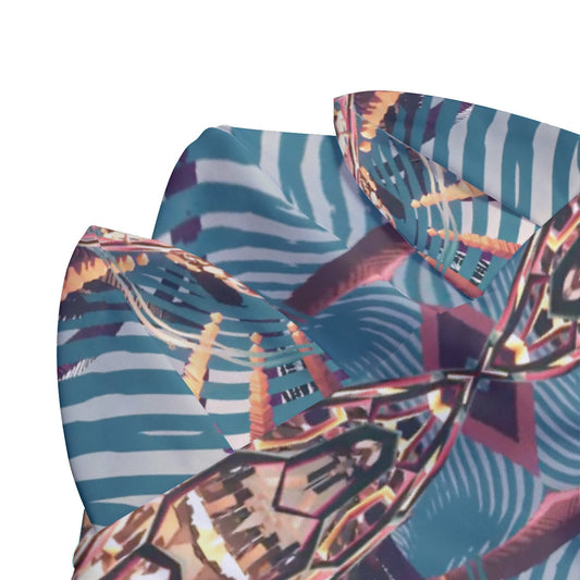 Psychedelic Orb All-Over Print Unisex Pullover Hoodie With Face Zipper Closure and Cat Ears