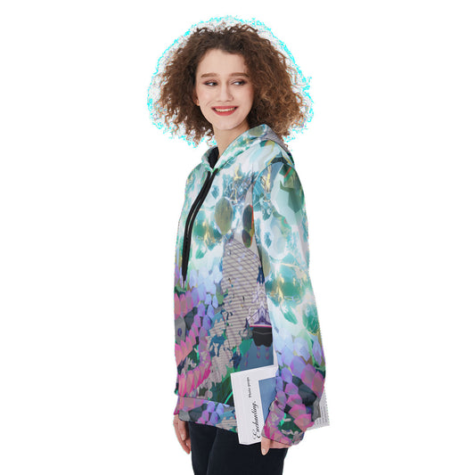 Psychedelic 3D Print Women's Heavy Fleece Hoodie