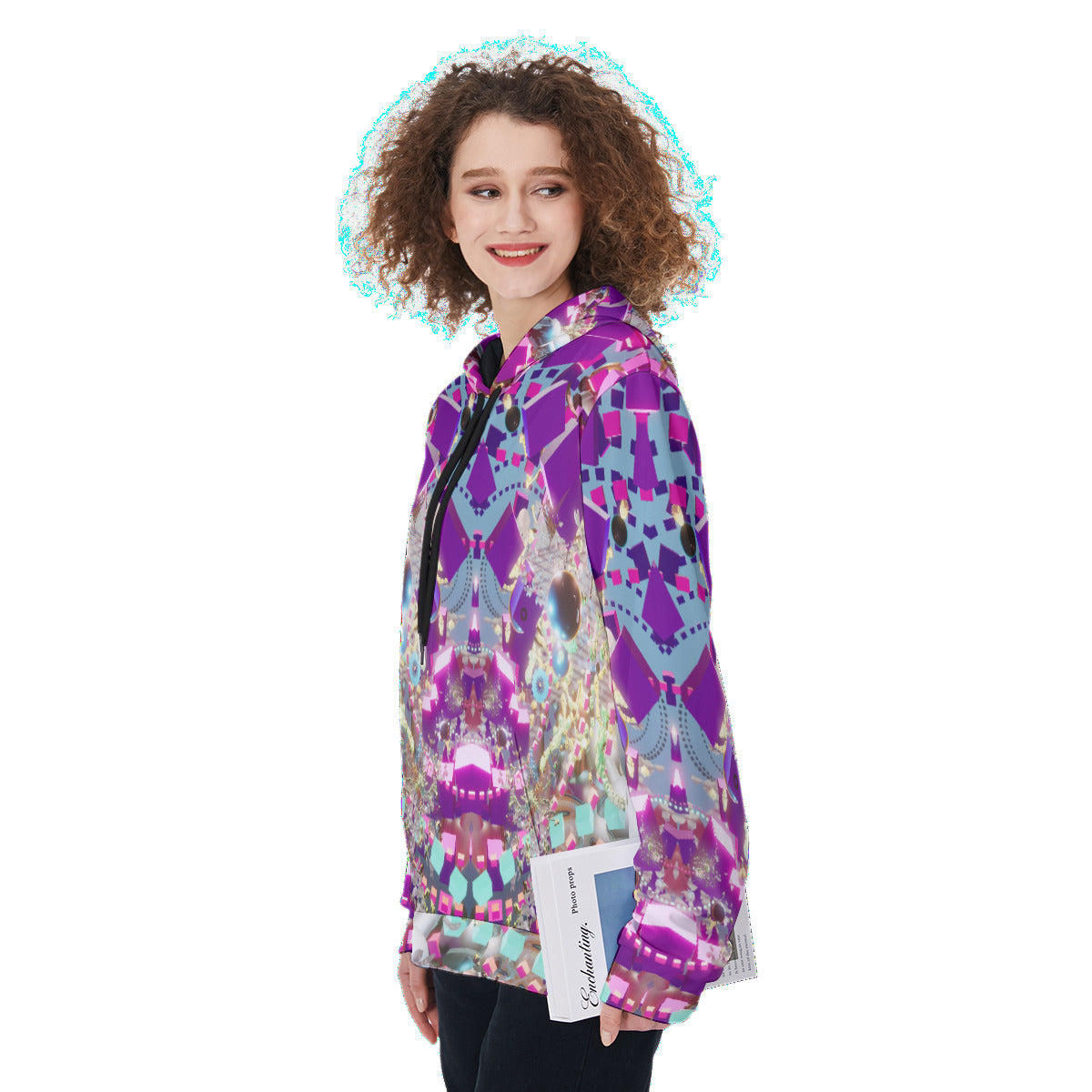 Psychedelic 3D Digital Art Print Women's Heavy Fleece Hoodie