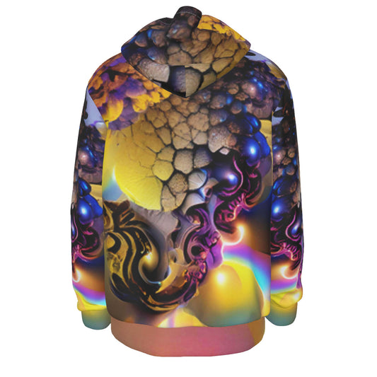 Mindelbrot All-Over Psychedelic Digital Art Print Men's Mirco Fleece Hoodie