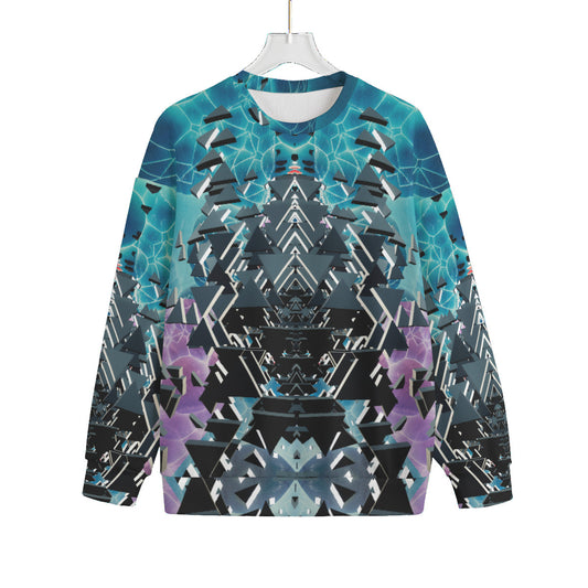 Psychedelic Print Unisex Knitted Fleece Sweater