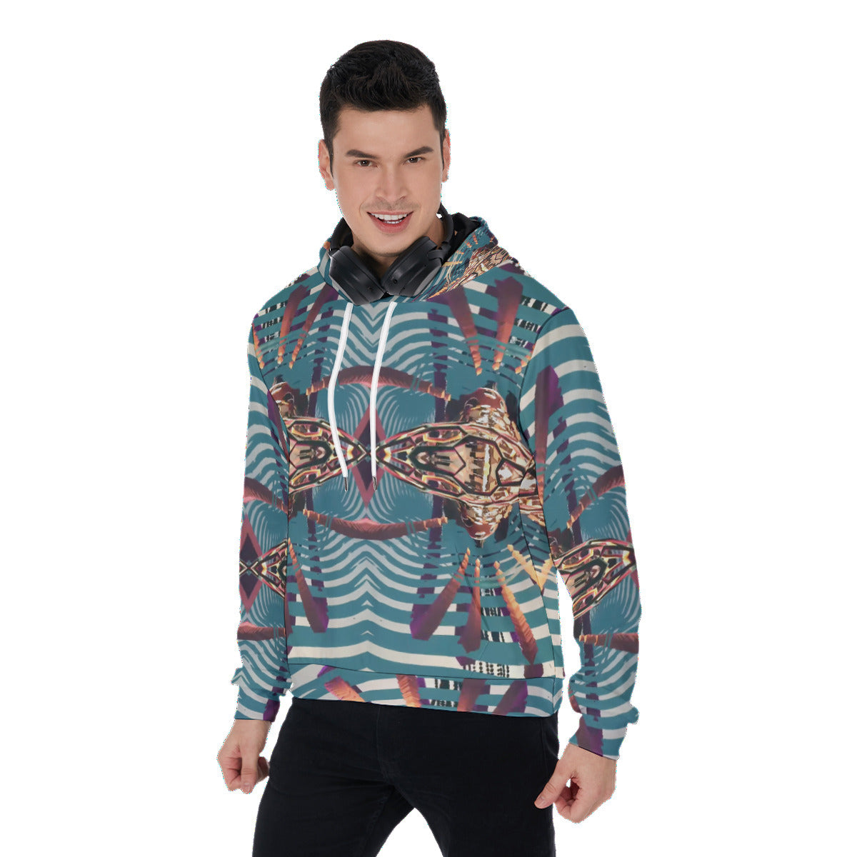 Psychedelic Orbopus 3D Digital Art Print Men's Thicken Pullover Hoodie