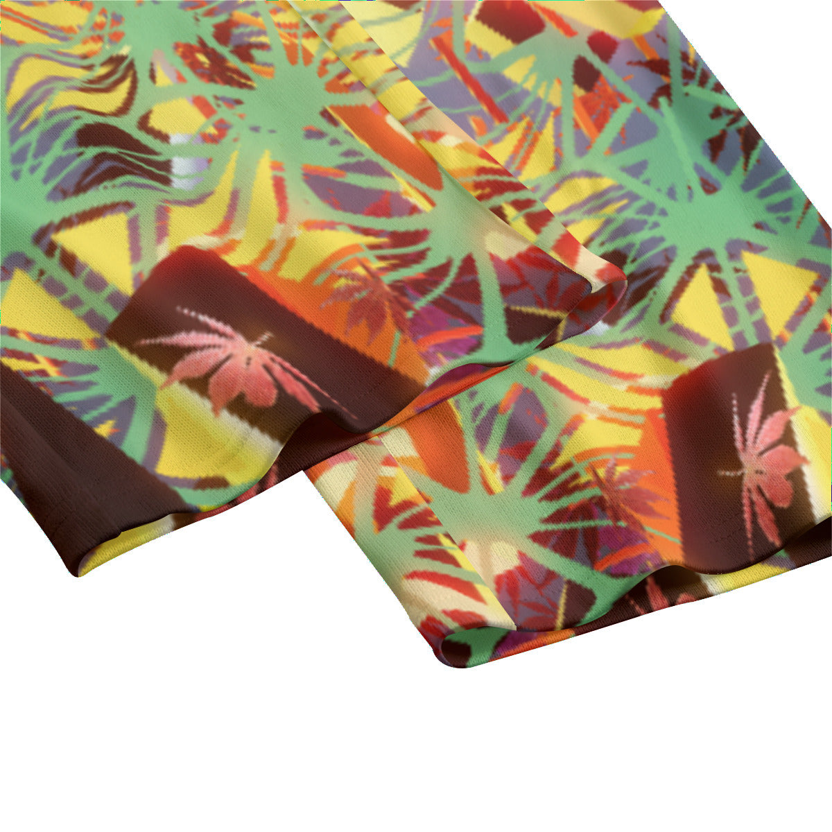 Psychedelic Print Unisex Knitted Fleece Wide Leg Pants