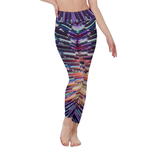 Psychedelic All-Over Print Women's High Waist Leggings | Side Stitch Closure