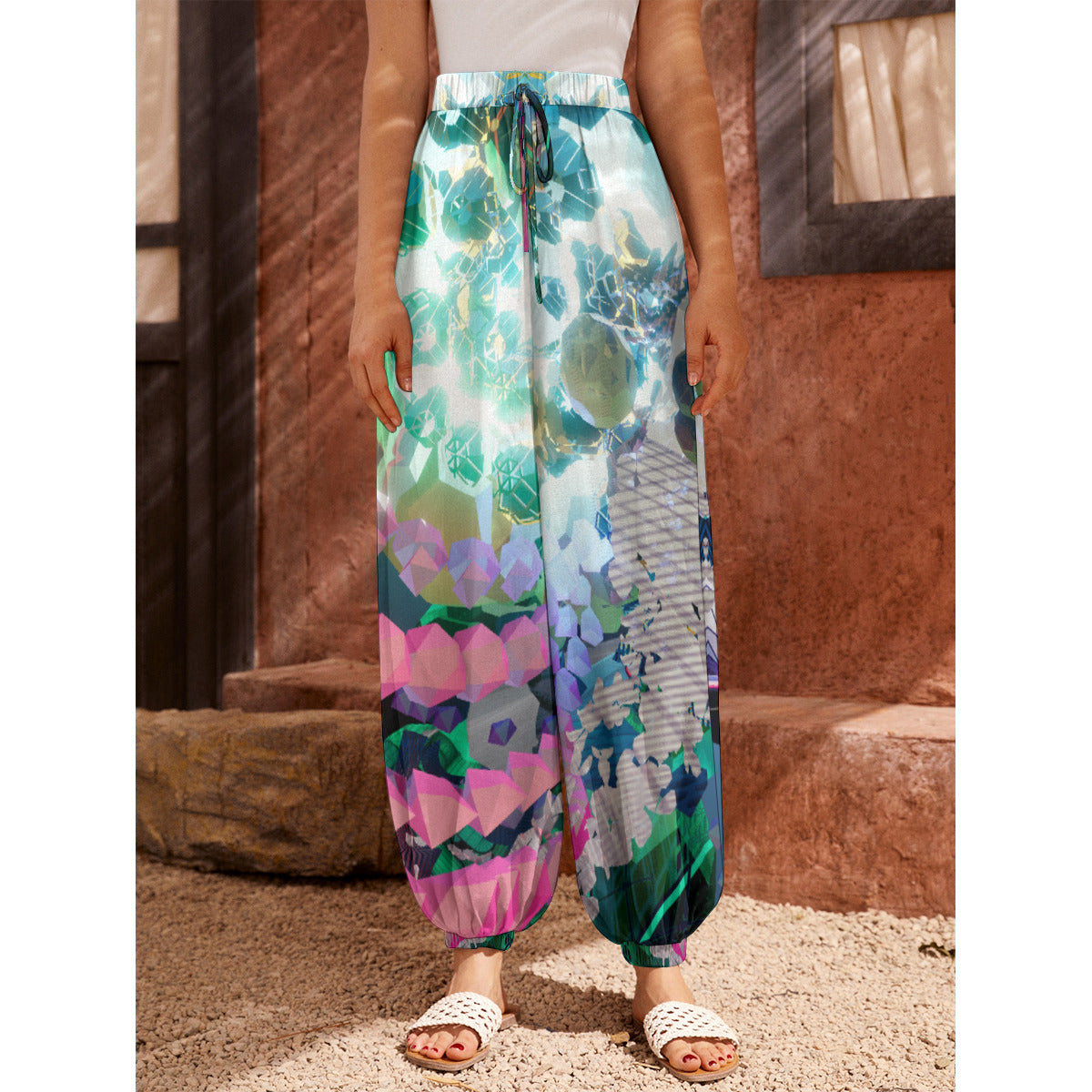 Psychedelic Digital Art Print Women's Carrot Pants