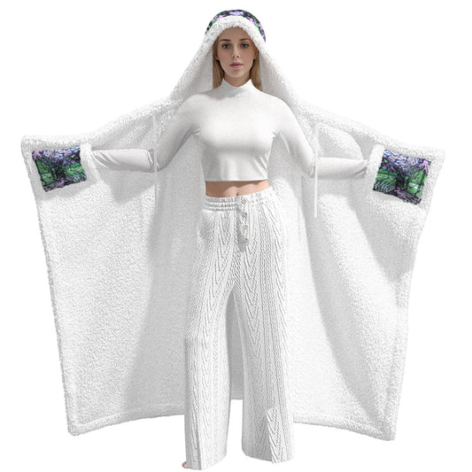 Psychedelic All-Over MicrodoseVR Print Unisex Wearable Hooded Blanket