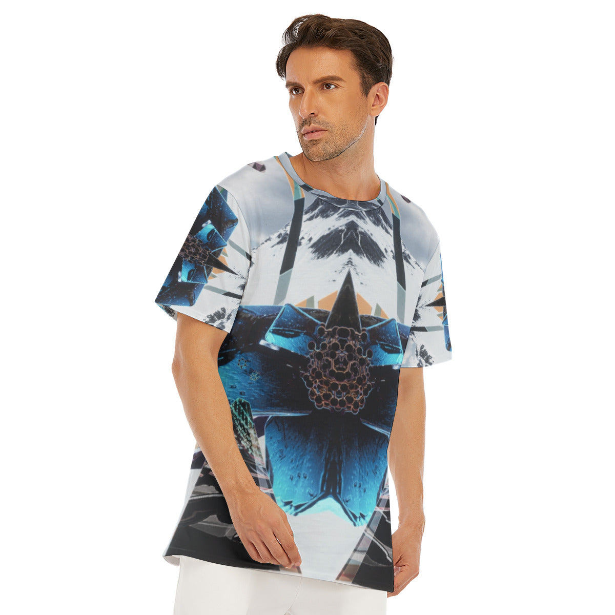 Psychedelic Print Men's O-Neck T-Shirt | 190GSM Cotton