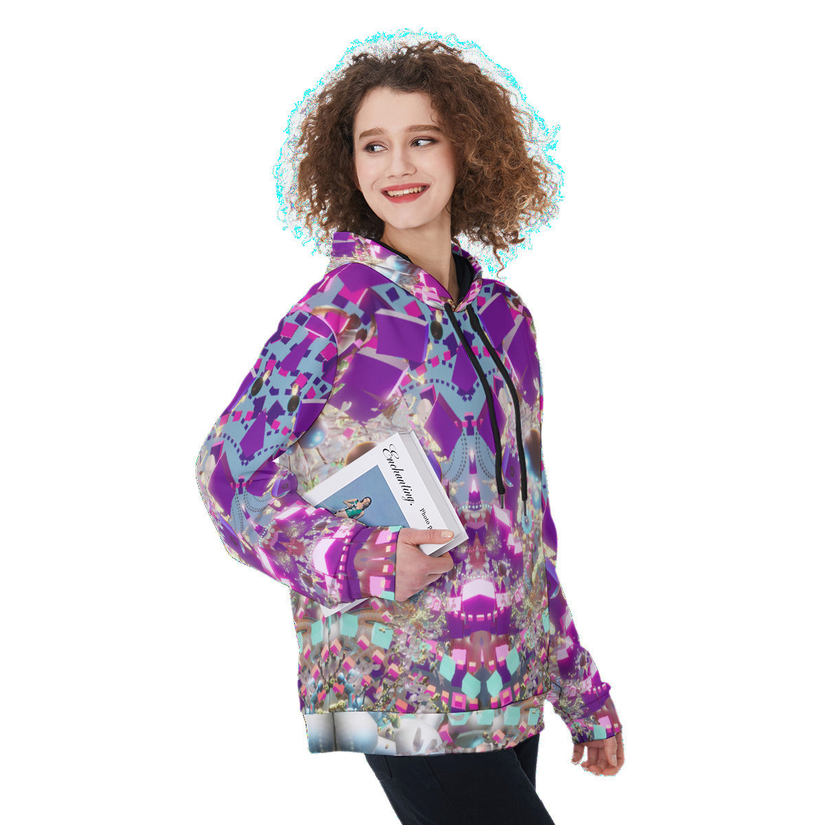 Psychedelic 3D Digital Art Print Women's Heavy Fleece Hoodie