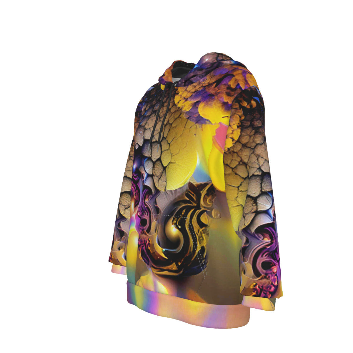 Mindelbrot All-Over Psychedelic Digital Art Print Women's Heavy Fleece Hoodie