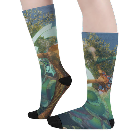 Psychedelic Tree 3D Digital Art Print Unisex Long Socks