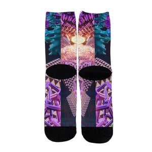 3D Psychedelic Digital Art Print Unisex Long Socks