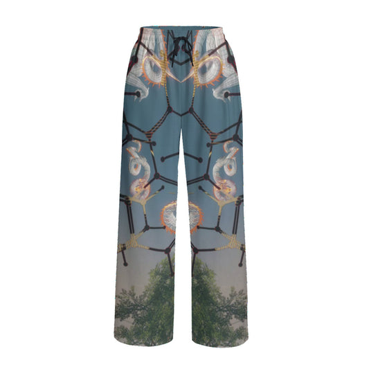 Psychedelic Dragon Print Unisex Wide Leg Pants