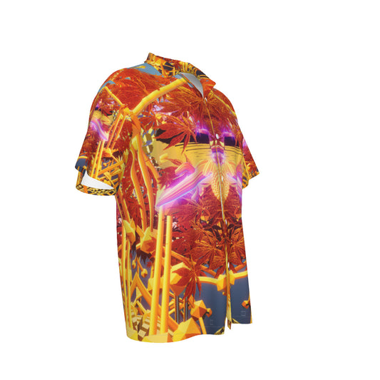 Psychedelic All-Over 3D Digital Art Print Men's Hawaiian Shirt With Pocket