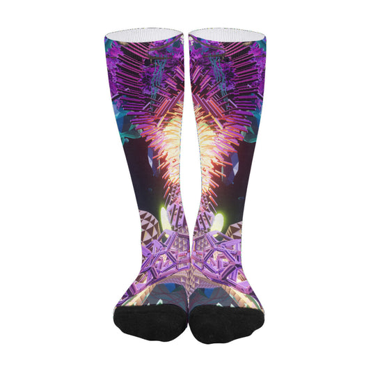 3D Psychedelic Digital Art Print Unisex Long Socks