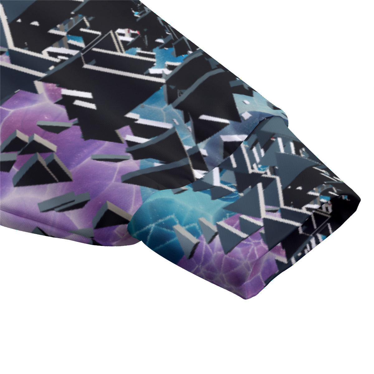 Psychedelic All-Over Print Unisex Hoodie With Full Zipper Closure and Cat Ears
