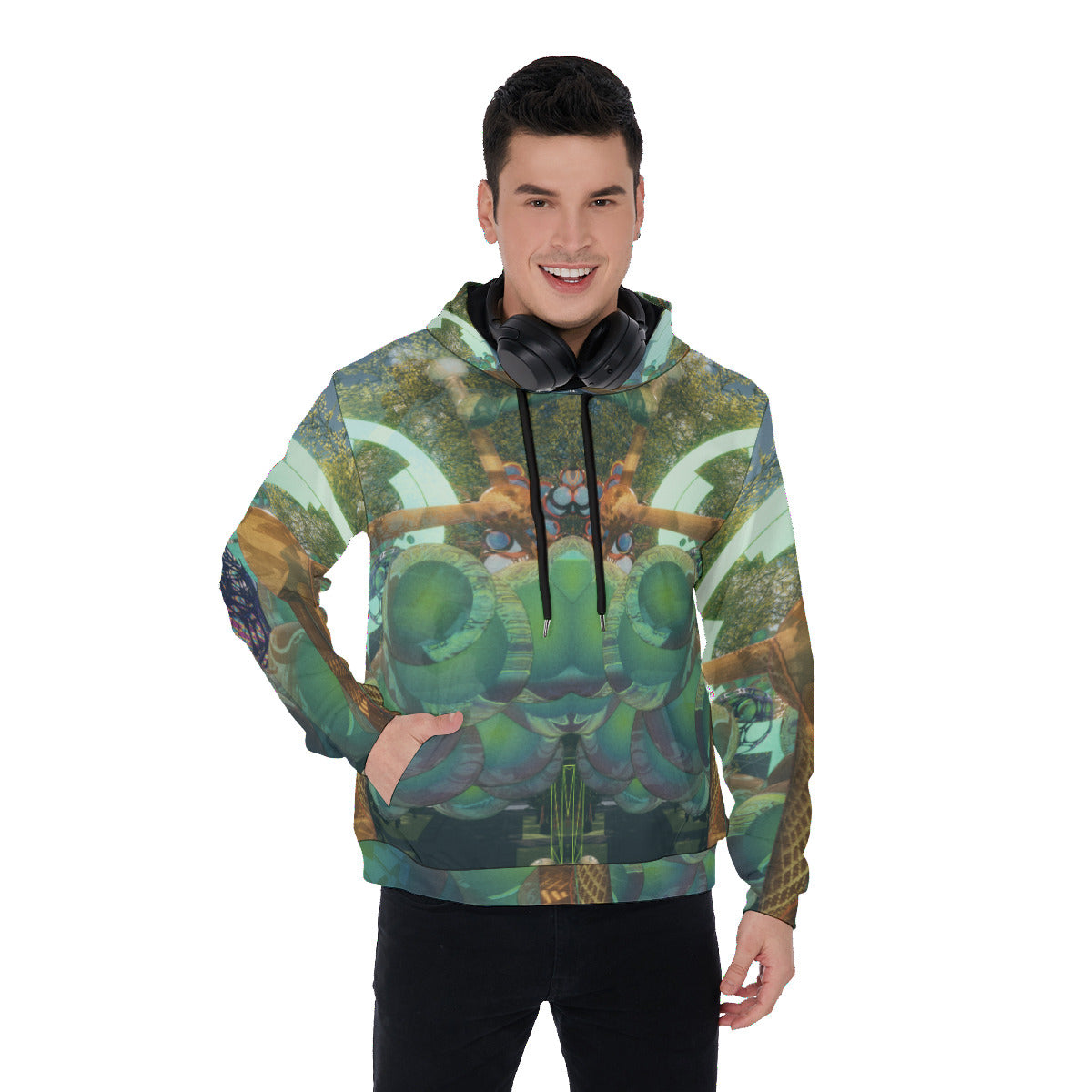 Psychedelic Tree 3D Digital Art Print Men's Thicken Pullover Hoodie