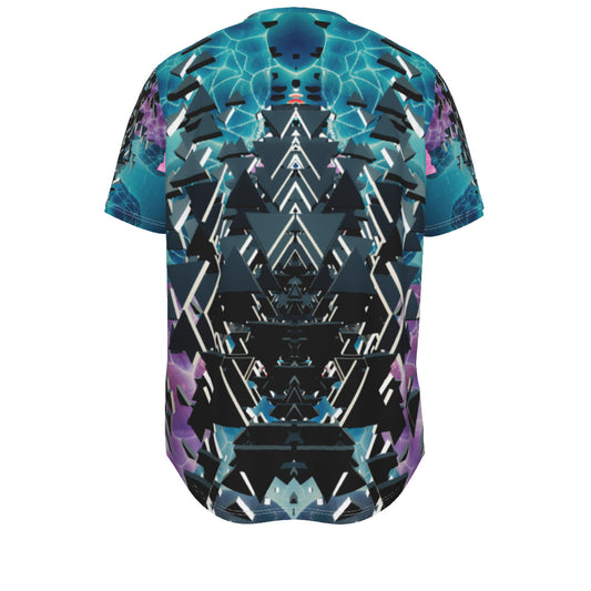 Psychedelic All-Over Print Men's Short Sleeve Rounded Hem T-shirt