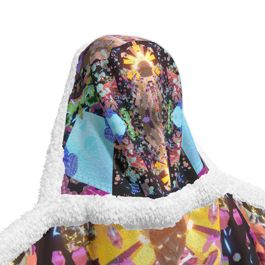 Psychedelic All-Over MicrodoseVR Print Unisex Wearable Hooded Blanket