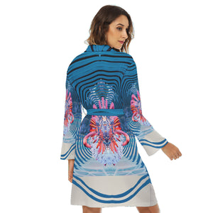 Psychedelic 3D Digital Art Print Women's Robe