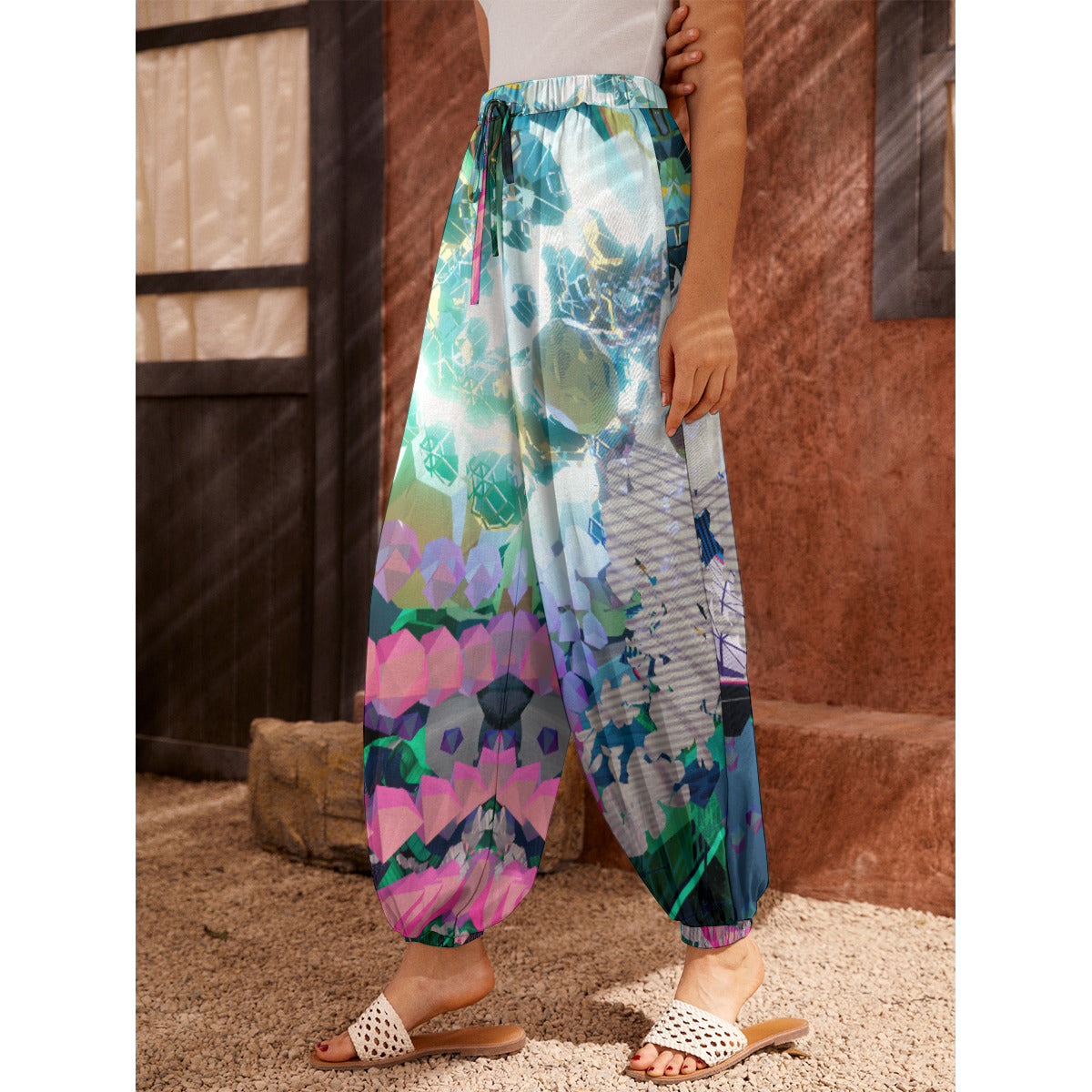 Psychedelic Digital Art Print Women's Carrot Pants