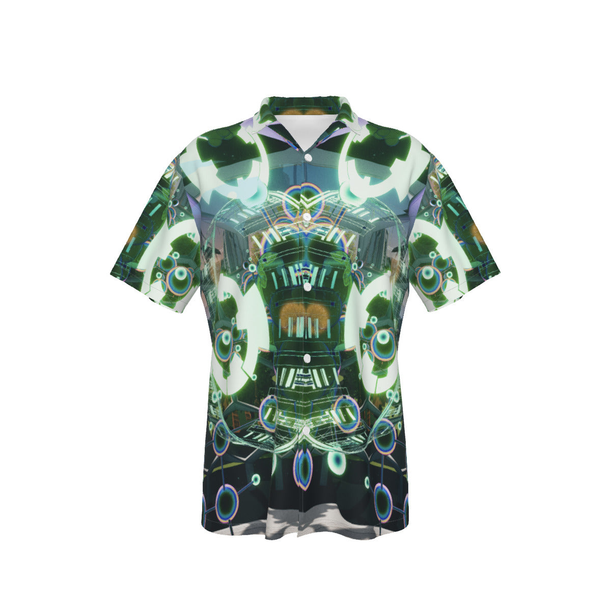 Psychedelic Print Men's Hawaiian Shirt With Pocket