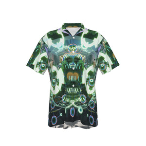 Psychedelic Print Men's Hawaiian Shirt With Pocket