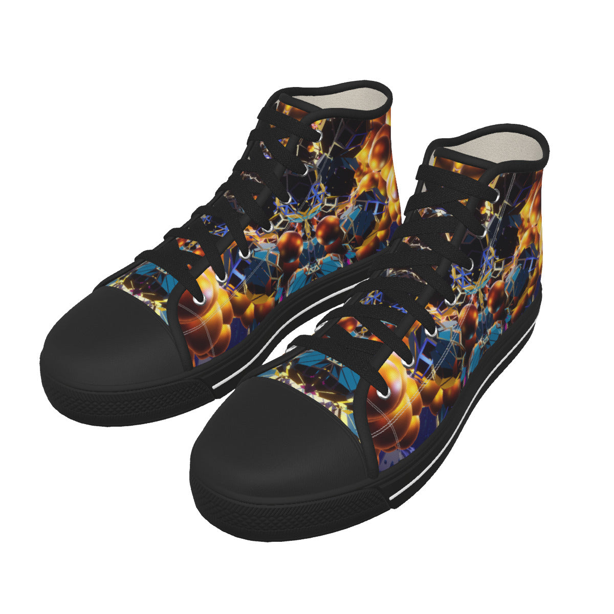 Psychedelic Black Sole Canvas Shoes